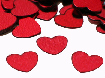 Red Metallic Heart Confetti